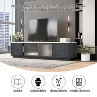 Stylish Modern TV Stand For 70 Inch TV With 4 Drawers And Large Storage Cabinet For Living Room And Bedroom