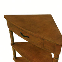 Small Triangle Corner Table For Living Room 3 Tier End Table With Solid Wood Legs Ideal For Compact Spaces Brown Finish