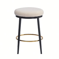 Stylish White Counter Stools Set Of 2 With Iron Frame And Comfortable Sponge Cushion For Kitchen Dining Room And Bedroom Use