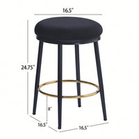 Stylish White Counter Stools Set Of 2 With Iron Frame And Comfortable Sponge Cushion For Kitchen Dining Room And Bedroom Use