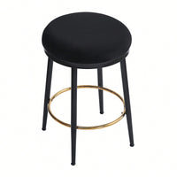 Stylish White Counter Stools Set Of 2 With Iron Frame And Comfortable Sponge Cushion For Kitchen Dining Room And Bedroom Use