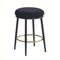 Stylish White Counter Stools Set Of 2 With Iron Frame And Comfortable Sponge Cushion For Kitchen Dining Room And Bedroom Use
