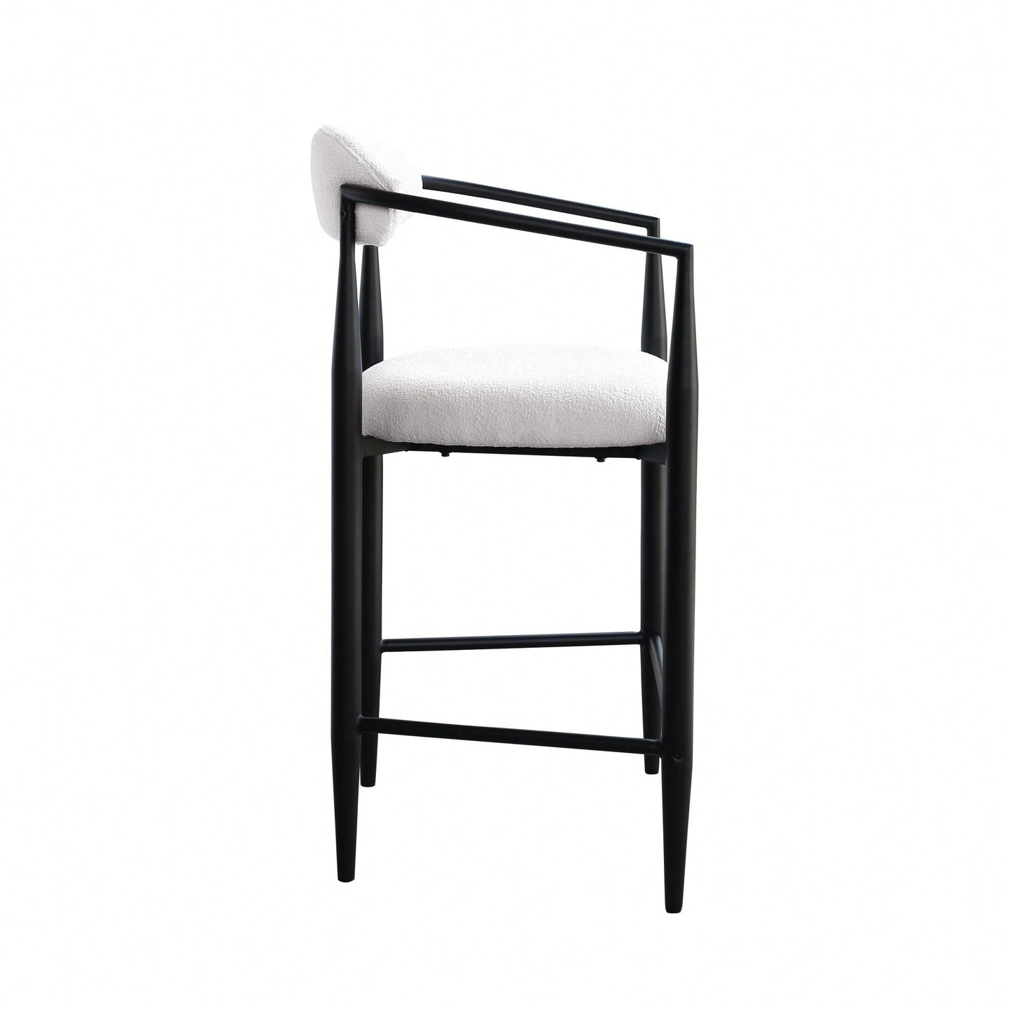 Set Of 2 Modern Upholstered Bar Stools With Metal Frame Vintage High Island Chairs For Kitchen Dining Room Home Pub