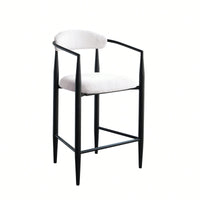 Set Of 2 Modern Upholstered Bar Stools With Metal Frame Vintage High Island Chairs For Kitchen Dining Room Home Pub