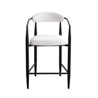 Set Of 2 Modern Upholstered Bar Stools With Metal Frame Vintage High Island Chairs For Kitchen Dining Room Home Pub
