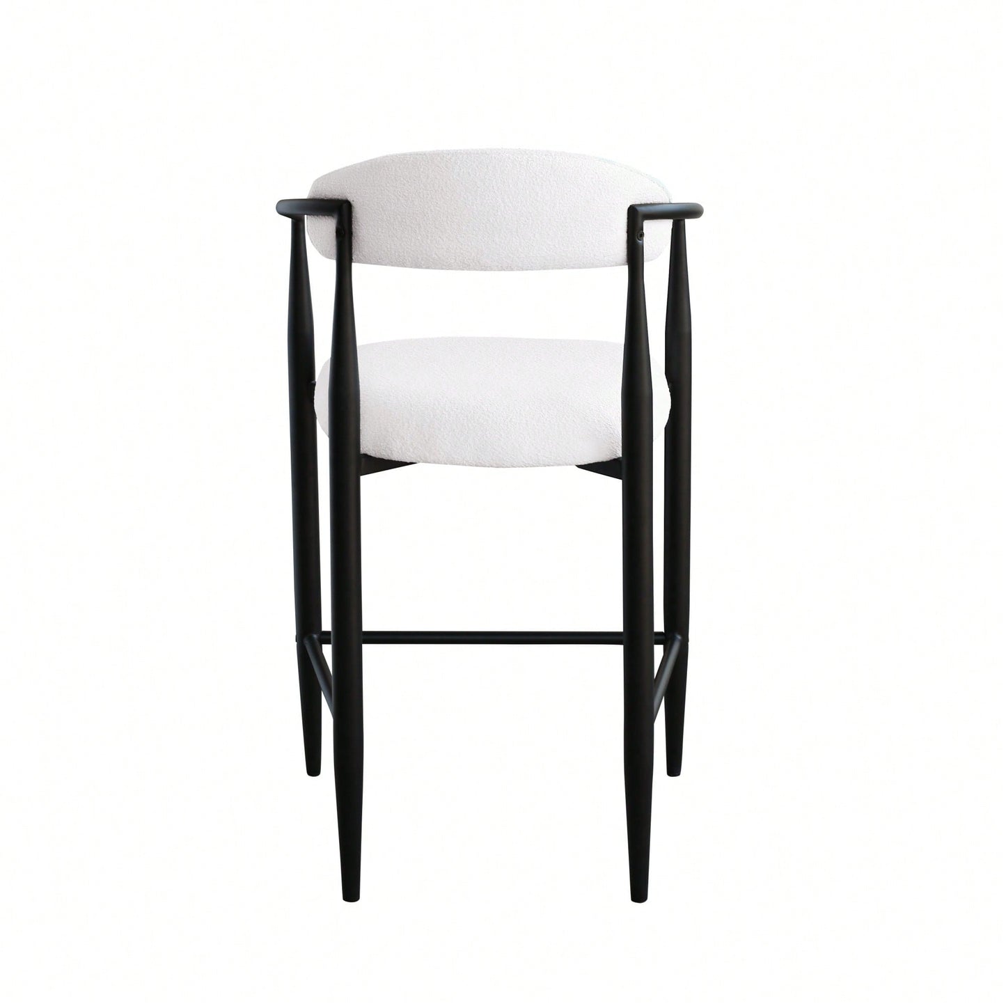 Set Of 2 Modern Upholstered Bar Stools With Metal Frame Vintage High Island Chairs For Kitchen Dining Room Home Pub