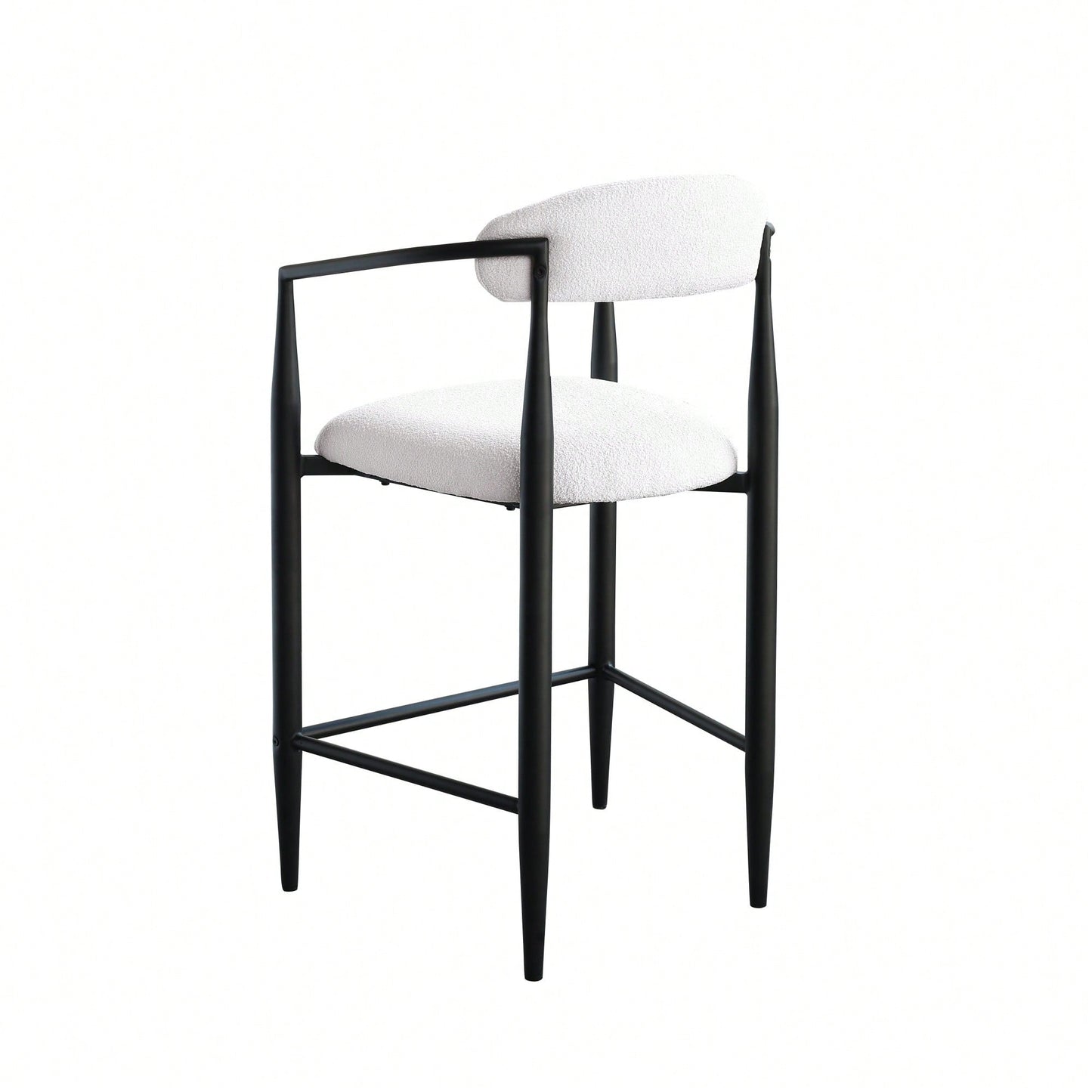 Set Of 2 Modern Upholstered Bar Stools With Metal Frame Vintage High Island Chairs For Kitchen Dining Room Home Pub