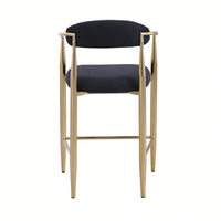 Set Of 2 Modern Upholstered Bar Stools With Metal Frame Vintage High Island Chairs For Kitchen Dining Room Home Pub