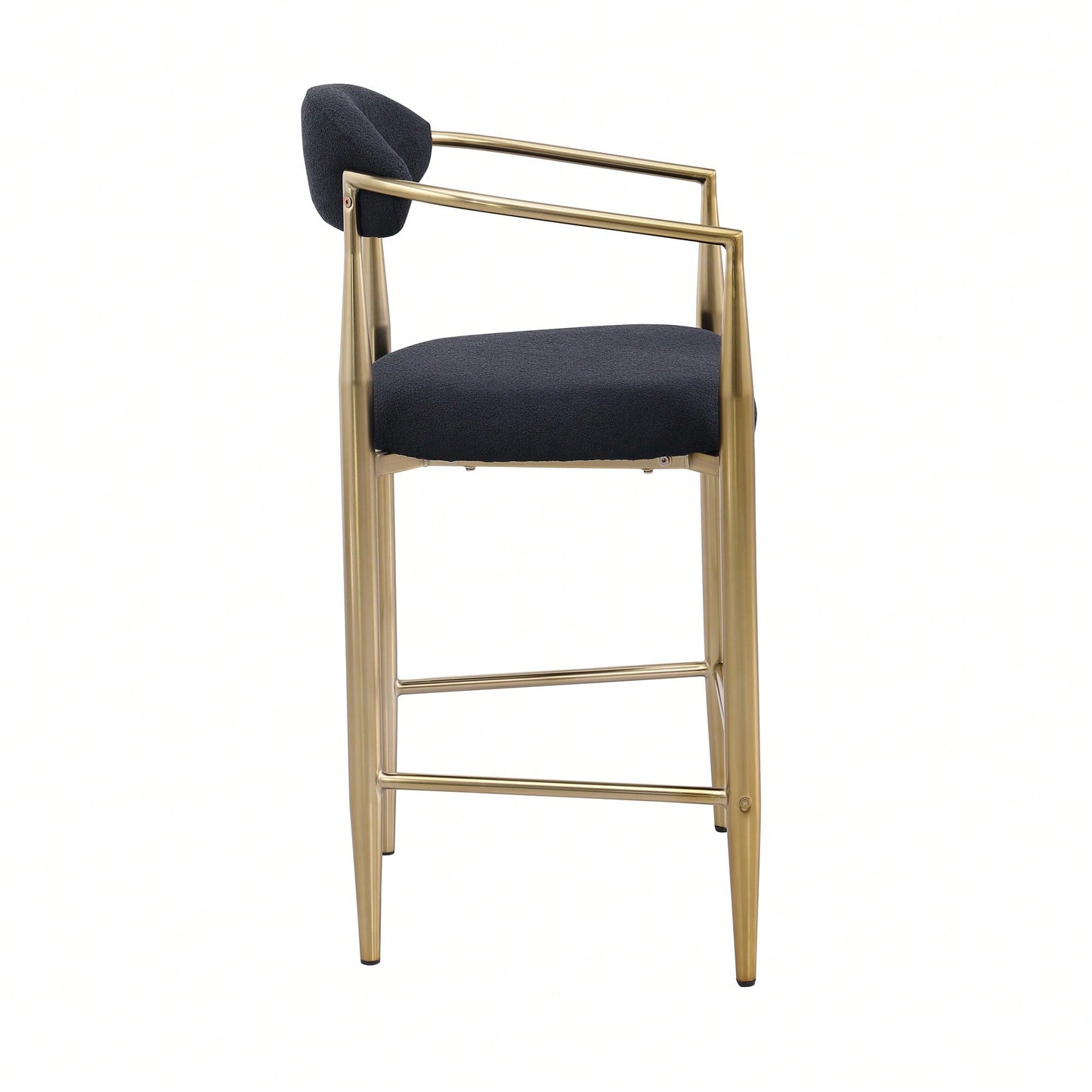 Set Of 2 Modern Upholstered Bar Stools With Metal Frame Vintage High Island Chairs For Kitchen Dining Room Home Pub