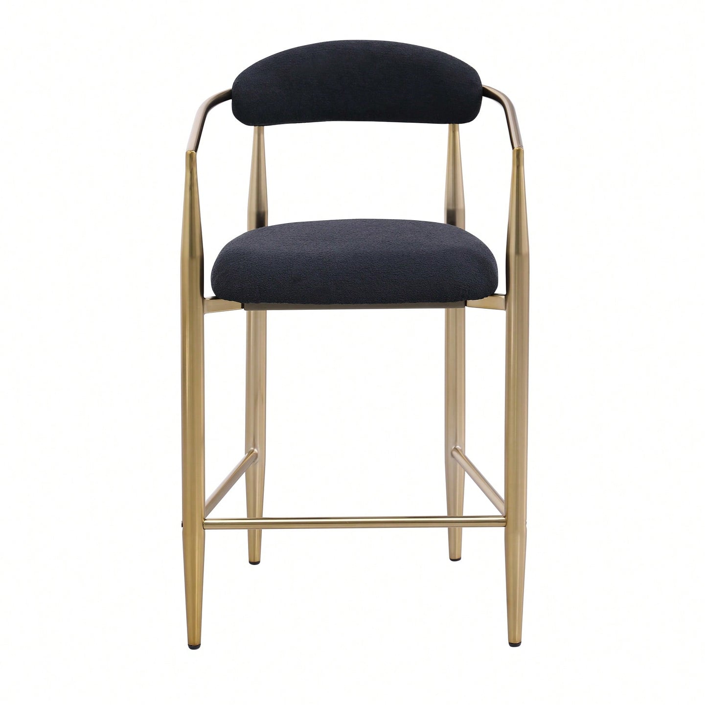 Set Of 2 Modern Upholstered Bar Stools With Metal Frame Vintage High Island Chairs For Kitchen Dining Room Home Pub