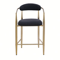 Set Of 2 Modern Upholstered Bar Stools With Metal Frame Vintage High Island Chairs For Kitchen Dining Room Home Pub