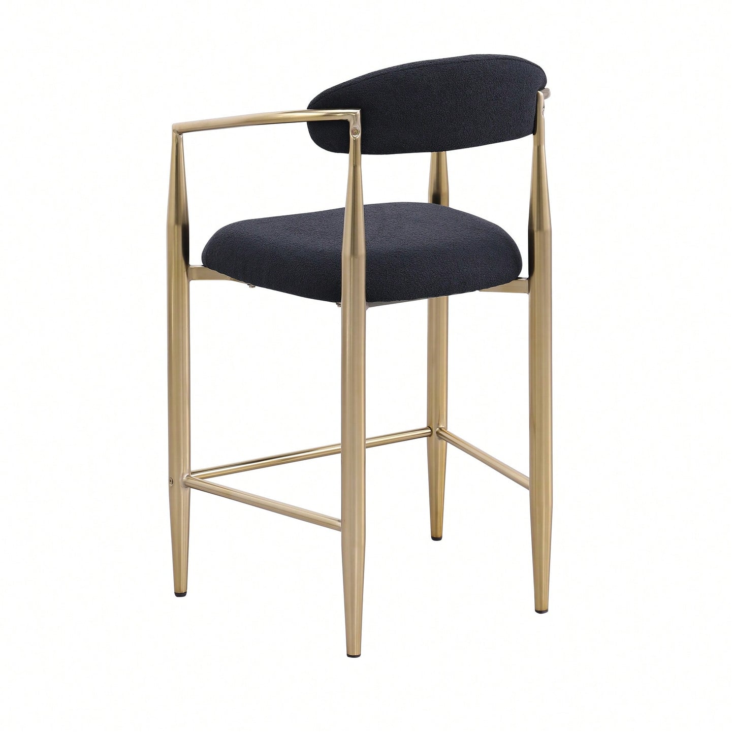 Set Of 2 Modern Upholstered Bar Stools With Metal Frame Vintage High Island Chairs For Kitchen Dining Room Home Pub