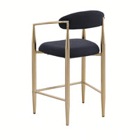 Set Of 2 Modern Upholstered Bar Stools With Metal Frame Vintage High Island Chairs For Kitchen Dining Room Home Pub