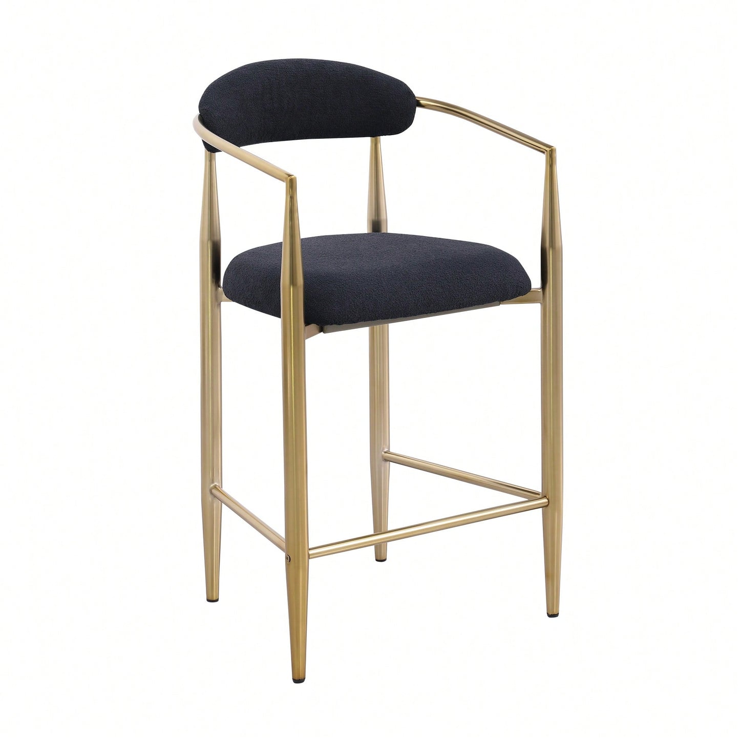 Set Of 2 Modern Upholstered Bar Stools With Metal Frame Vintage High Island Chairs For Kitchen Dining Room Home Pub