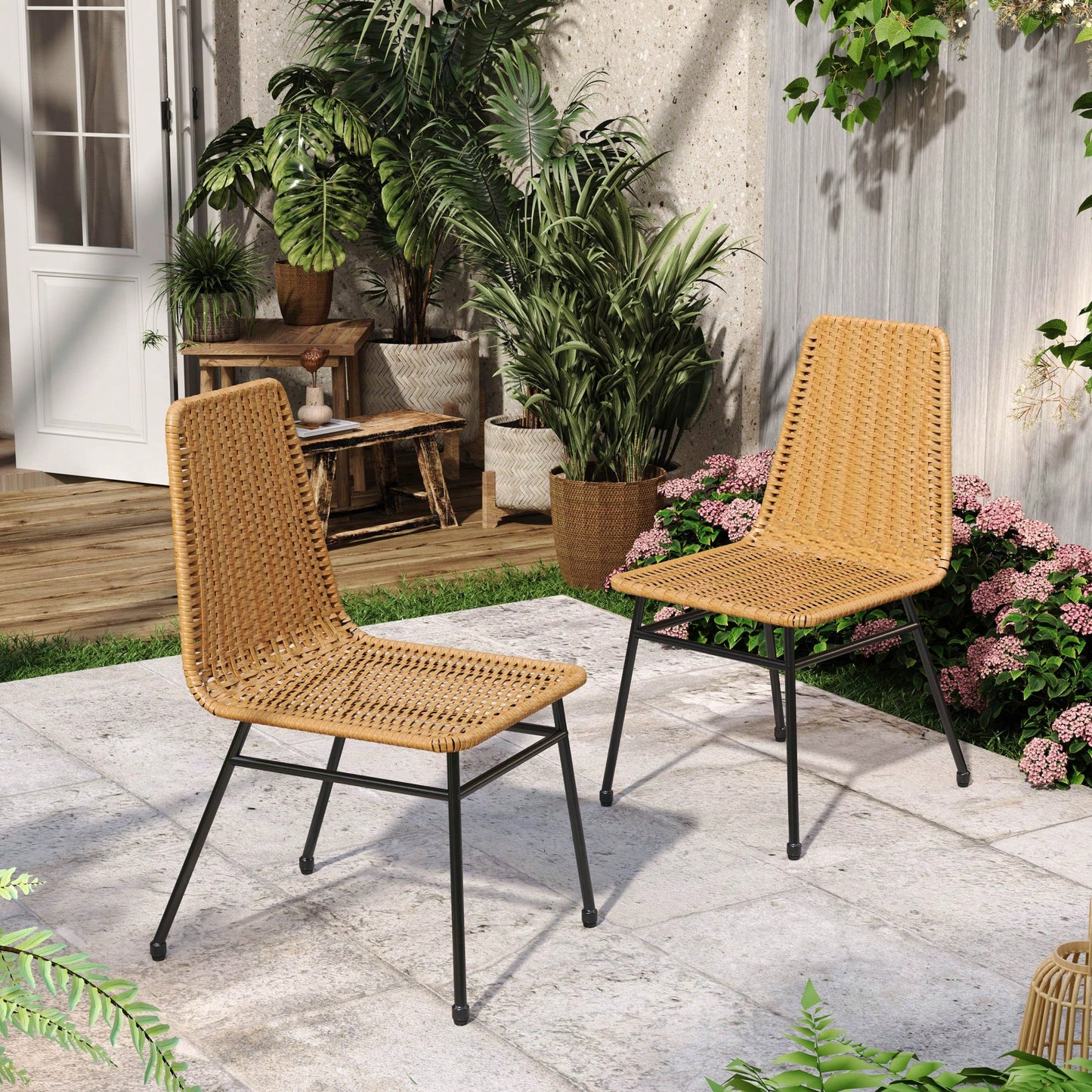 Set Of 2 Dark Brown Dining Chairs For Modern Home Decor