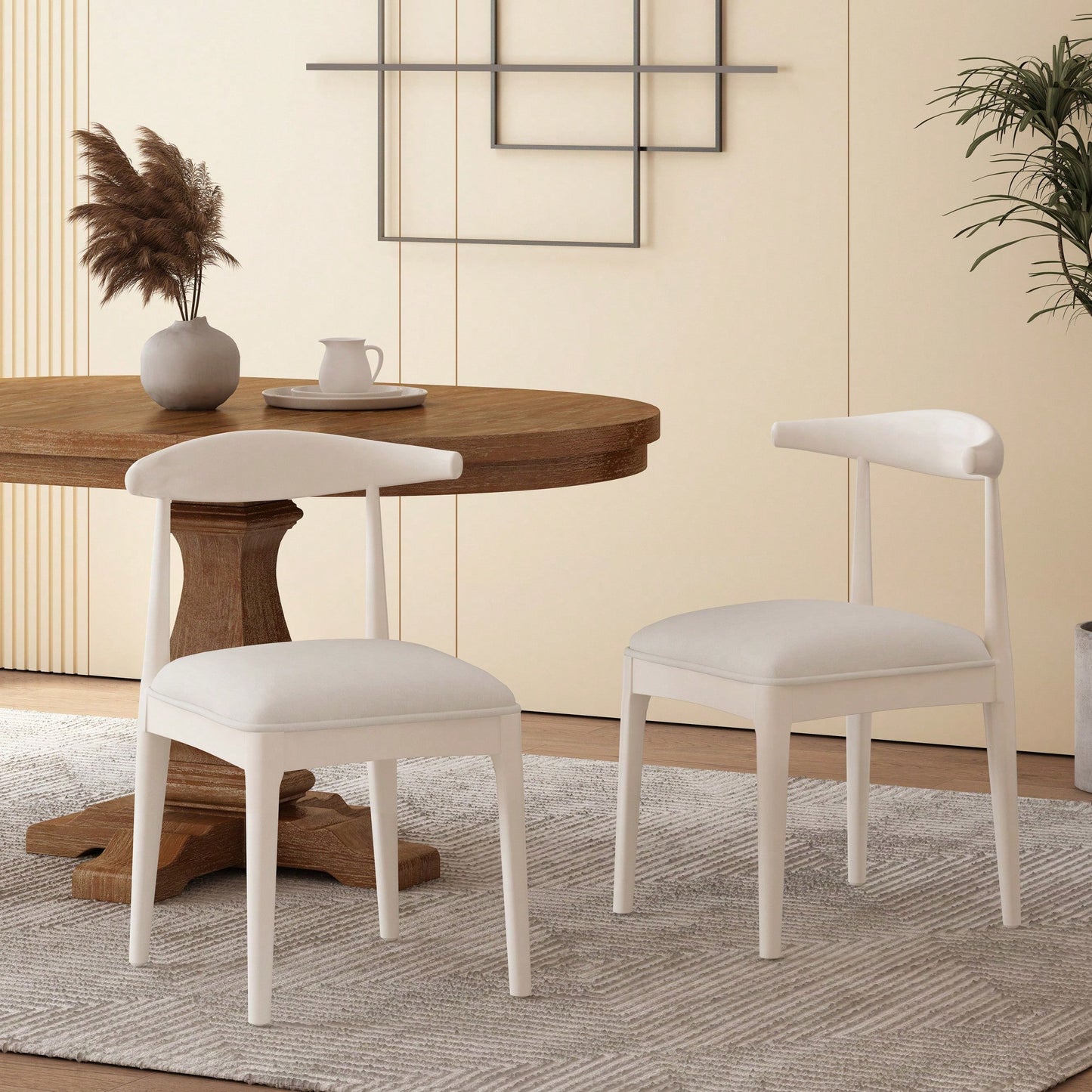 Set Of 2 Elegant Upholstered Dining Chair With Modern Design And Sturdy Frame