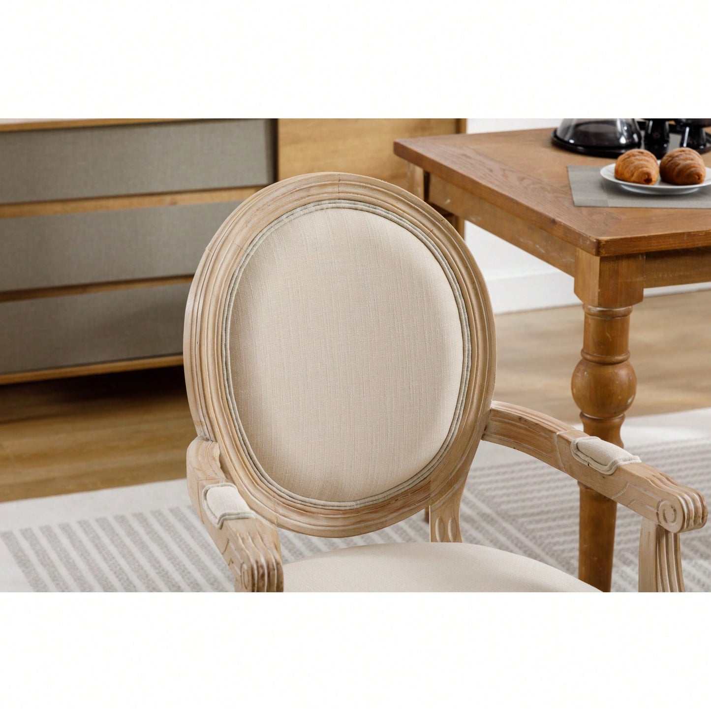 Elegant Cream Solid Wood Dining Chairs Set Of 2 For Timeless Home Decor
