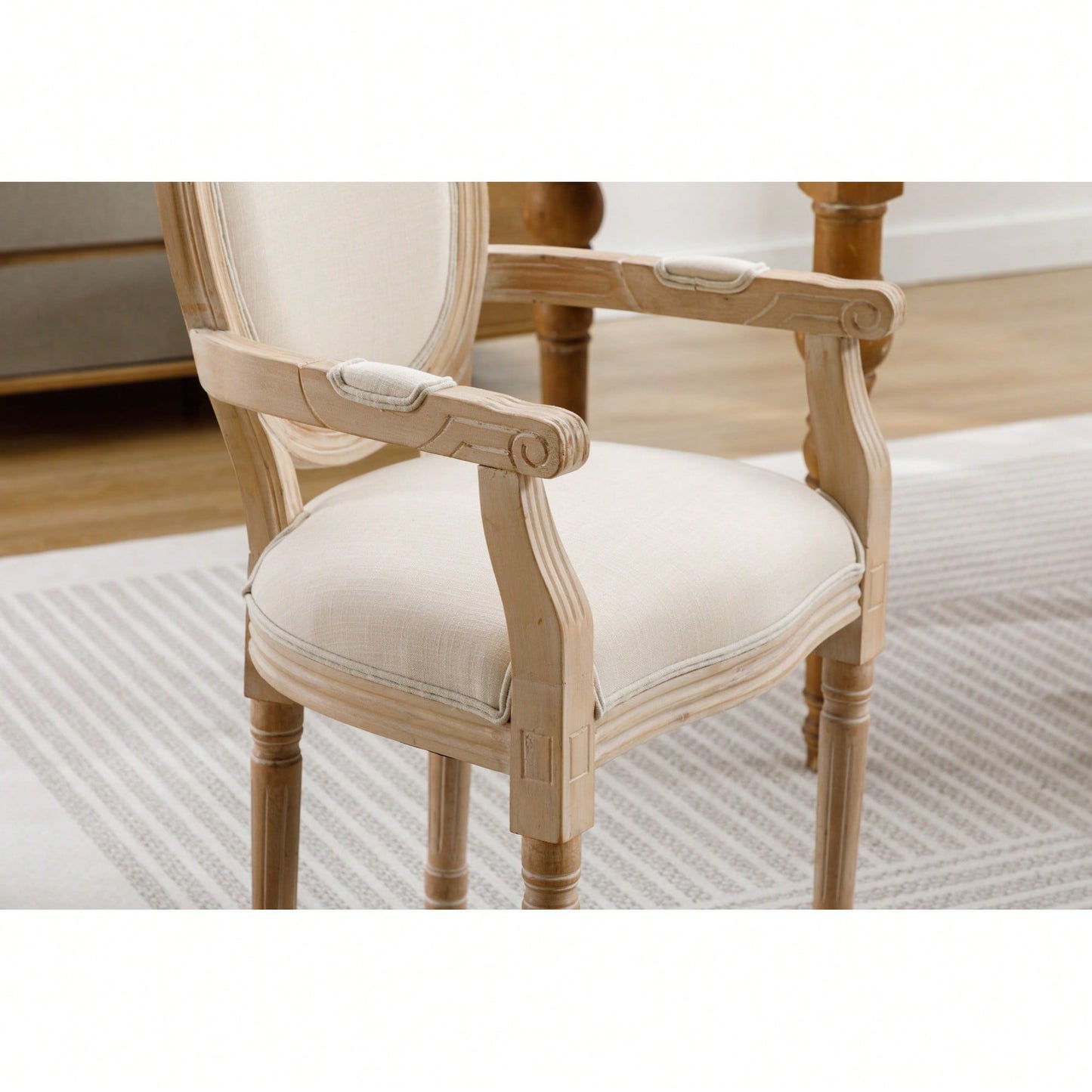 Elegant Cream Solid Wood Dining Chairs Set Of 2 For Timeless Home Decor