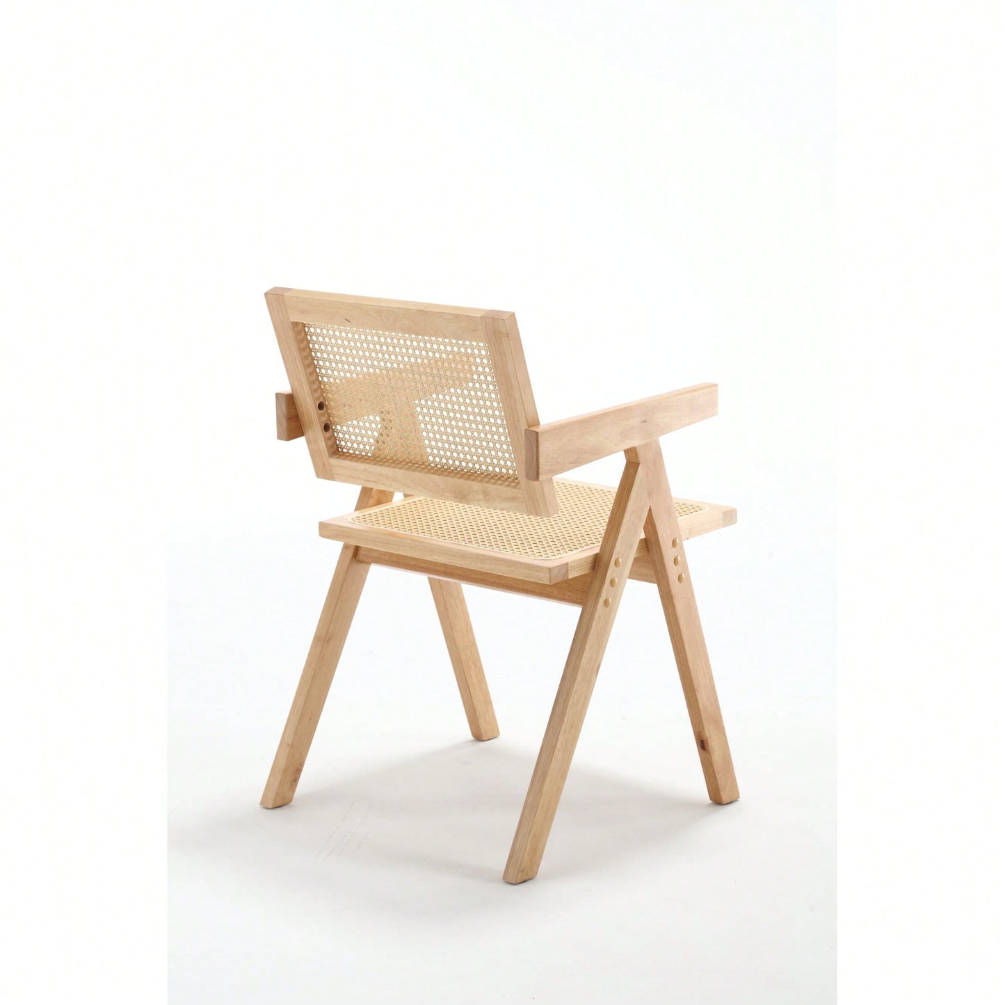 Handmade Solid Wood Cane Dining Chairs Set Of 2 For Living Room Dining Room Balcony And Garden Leisure