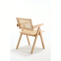 Handmade Solid Wood Cane Dining Chairs Set Of 2 For Living Room Dining Room Balcony And Garden Leisure