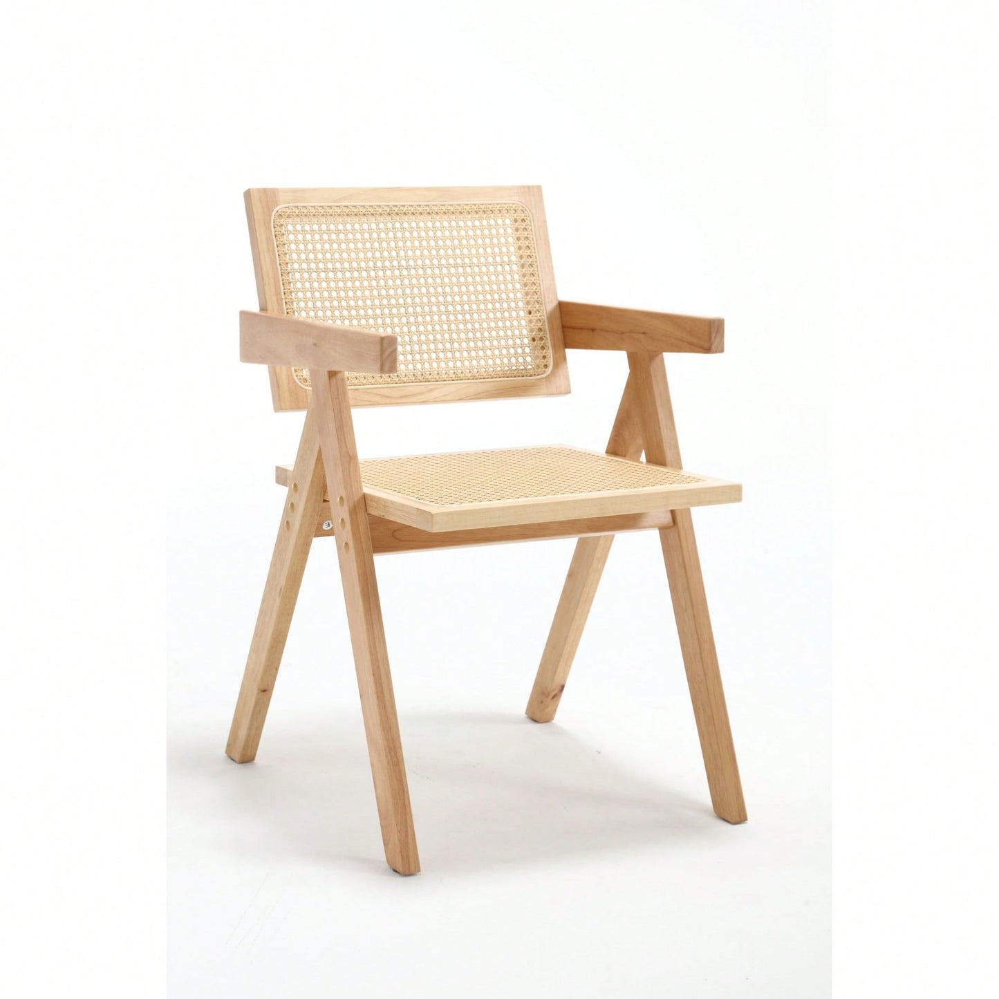 Handmade Solid Wood Cane Dining Chairs Set Of 2 For Living Room Dining Room Balcony And Garden Leisure