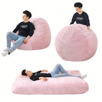 Oversized Convertible Bean Bag Chair Bed, Folds from Lounge Chair to Floor Mattress High-Density Foam Filling Machine Washable Cover