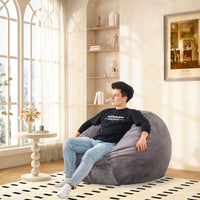 Oversized Convertible Bean Bag Chair Bed, Folds from Lounge Chair to Floor Mattress High-Density Foam Filling Machine Washable Cover