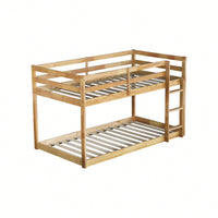 Solid Wood Twin Over Twin Loft Bed With Ladder And Reinforced Slats Natural