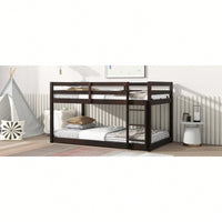 Solid Wood Twin Over Twin Loft Bed With Ladder And Reinforced Slats Natural