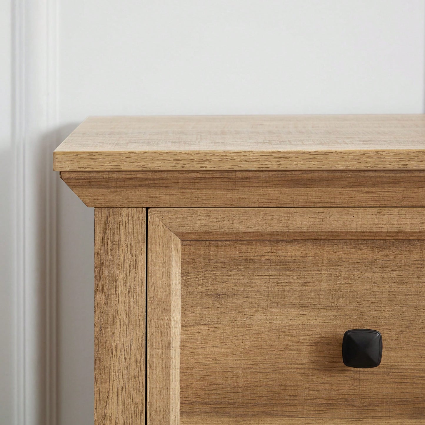 Tall 6 Drawer Dresser Cabinet For Closet Organization And Storage Solutions In Oak Finish