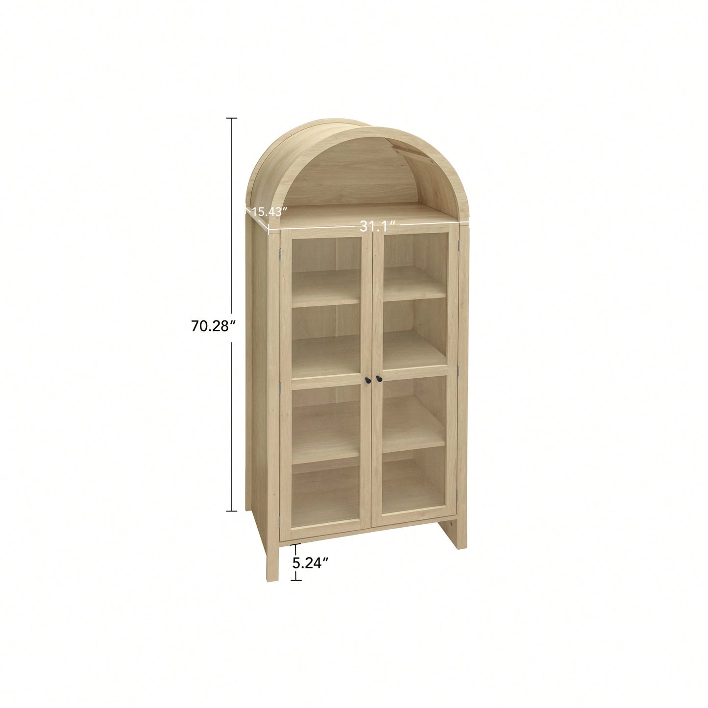 Tall Arched Kitchen Pantry Storage Cabinet With Adjustable Shelves For Modern Farmhouse Style Dining Room Or Living Room