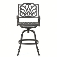 Adjustable Height Cast Aluminium Swivel Bar Stool For Indoor And Outdoor Use