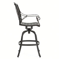 Adjustable Height Cast Aluminium Swivel Bar Stool For Indoor And Outdoor Use