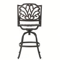 Adjustable Height Cast Aluminium Swivel Bar Stool For Indoor And Outdoor Use