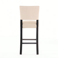 Set Of 2 Upholstered Barstools With Rivet Detail Wood Frame Fabric Cushion For Kitchen Island Dining Room Bedroom