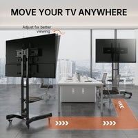 Height Adjustable Universal Swivel TV Stand For 32-80 Inch TVs With Tilt VESA 600x400mm Black