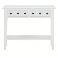 Rustic Teal Console Table With Open Shelf And Rubber Wood Legs For Entryways Living Rooms And Hallways