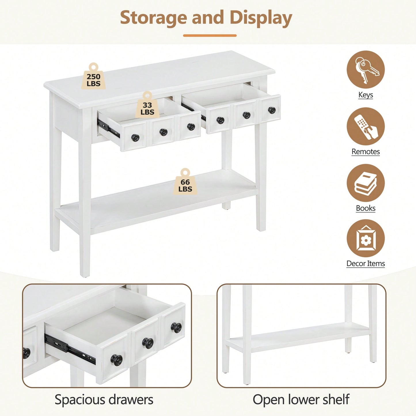 Rustic Teal Console Table With Open Shelf And Rubber Wood Legs For Entryways Living Rooms And Hallways