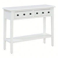 Rustic Teal Console Table With Open Shelf And Rubber Wood Legs For Entryways Living Rooms And Hallways