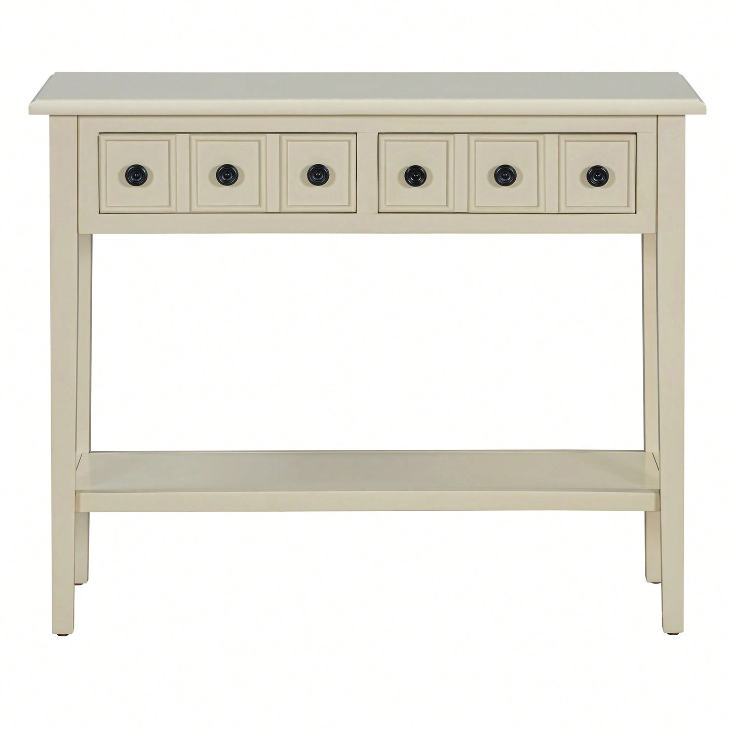 Rustic Teal Console Table With Open Shelf And Rubber Wood Legs For Entryways Living Rooms And Hallways