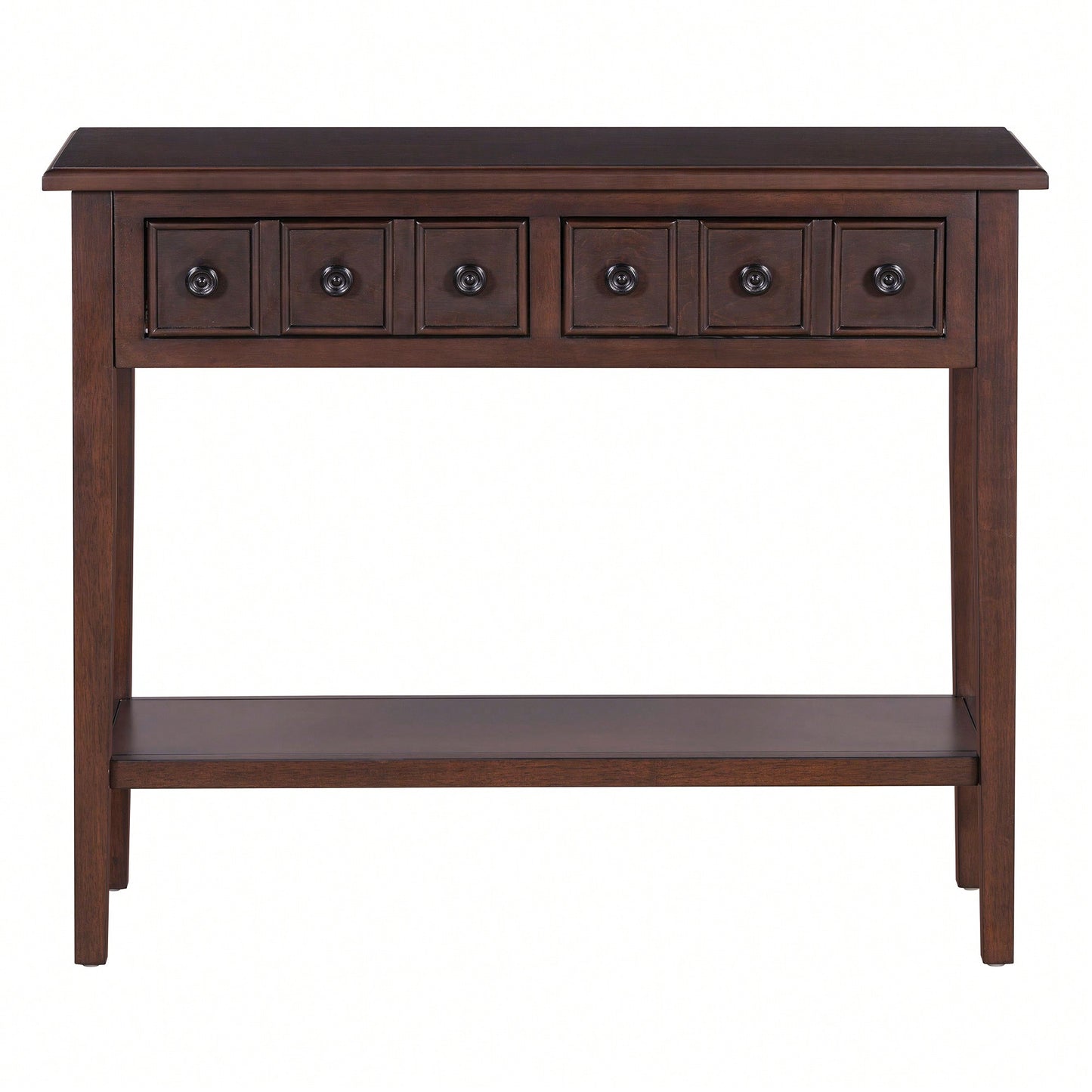 Rustic Teal Console Table With Open Shelf And Rubber Wood Legs For Entryways Living Rooms And Hallways