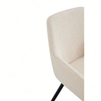 Teddy Fabric Accent Arm Chairs With Black Metal Legs Set Of 2 For Modern Living Room Dining Room Club Guest Seating Beige