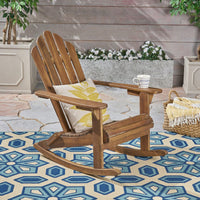 Classic Adirondack Style Rocking Chair For Outdoor Relaxation And Comfort