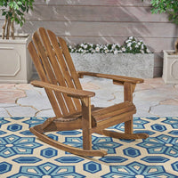 Classic Adirondack Style Rocking Chair For Outdoor Relaxation And Comfort