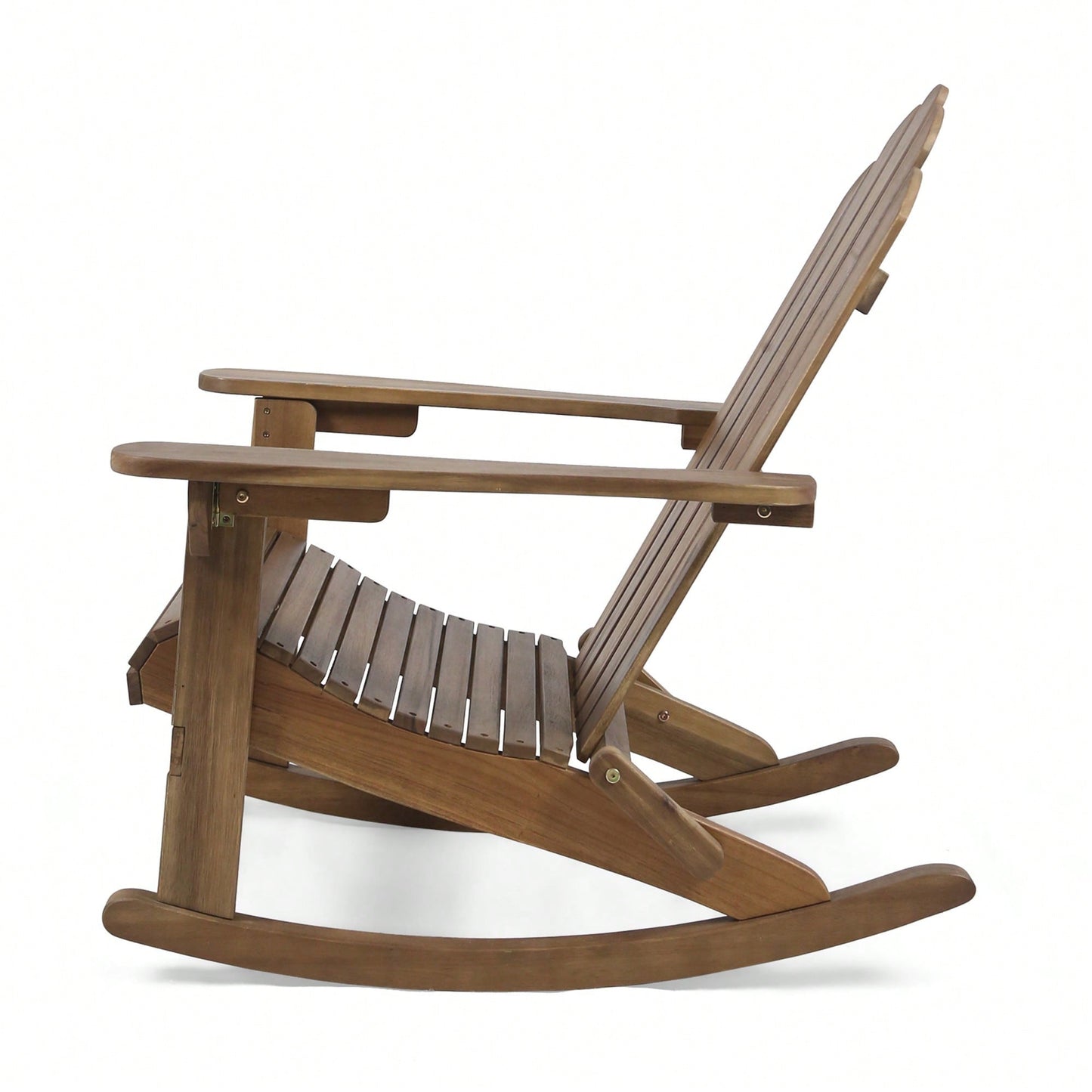 Classic Adirondack Style Rocking Chair For Outdoor Relaxation And Comfort