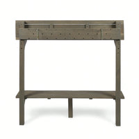 Outdoor Acacia Wood Balcony Bar Table Ideal For Patio And Garden Use Gray Finished