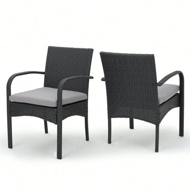 Elegant Wicker Dining Chairs Set Of 2 For Stylish Outdoor And Indoor Seating