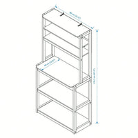 5-Tier Rustic Brown And White Kitchen Bakers Rack With Storage Shelves Coffee Bar And Microwave Stand