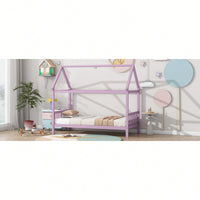 Twin House Bed With Headboard And Footboard In White Rubber Wood Frame