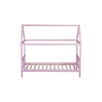 Twin House Bed With Headboard And Footboard In White Rubber Wood Frame